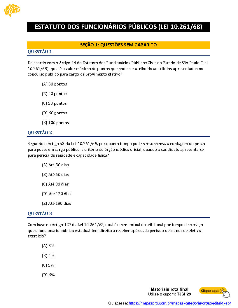 Questões Inéditas - Estatuto + Legislação Interna - Imagem 2