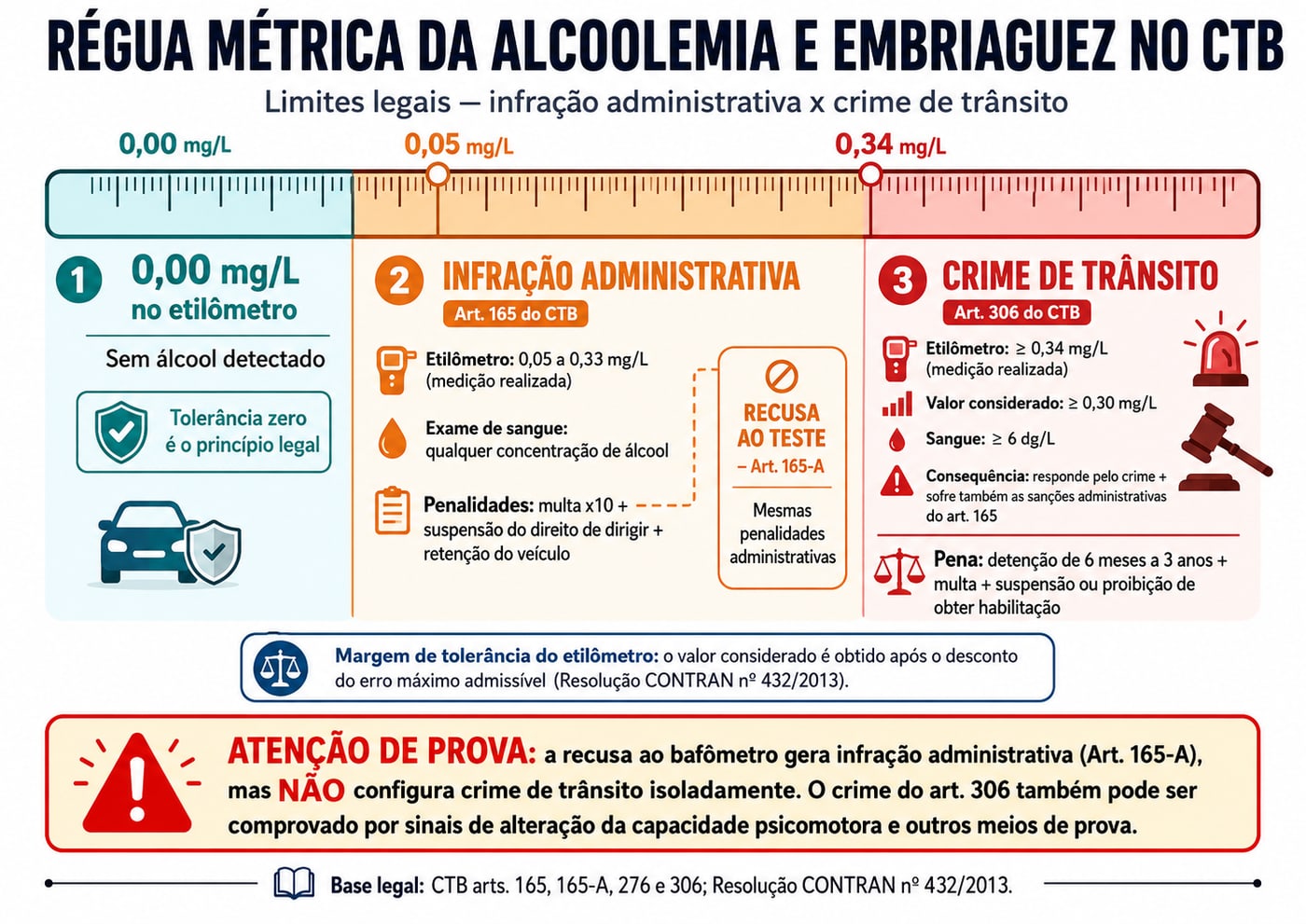 Amostra do material de Legislação de Trânsito — regua alcoolemia