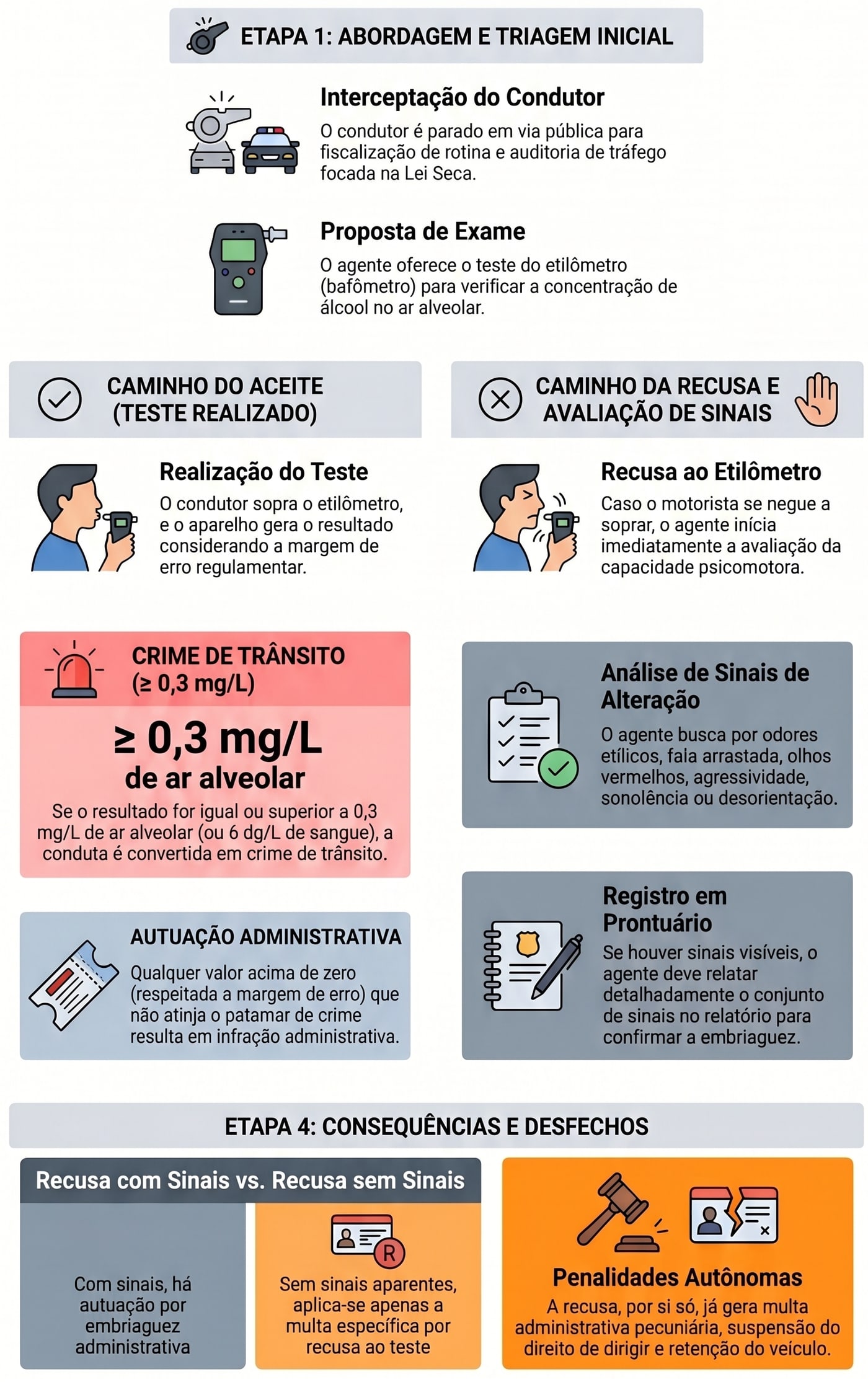Amostra do material de Legislação de Trânsito — fluxo lei seca