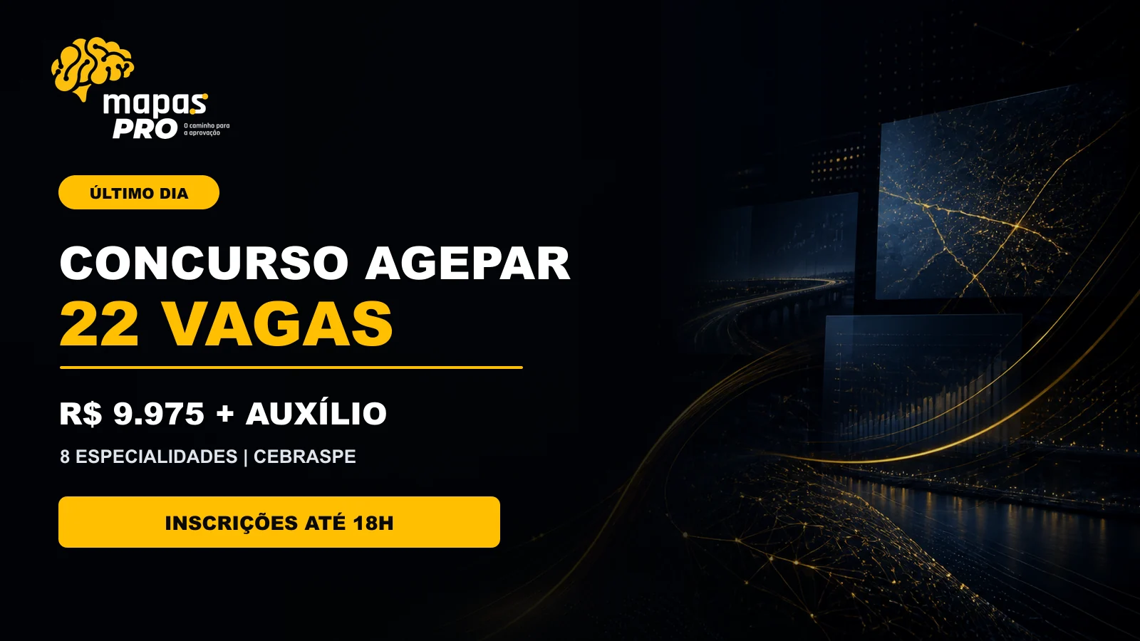 Concurso Agepar 2026 com 22 vagas e inscrições até as 18 horas de 21 de agosto
