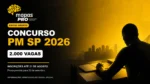 Concurso PM-SP 2026 em identidade visual preta da Mapas Pro, com 2.000 vagas para Soldado